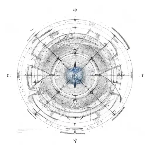 A celestial map with Aries constellation leading the way among a cluster of stars tattoo design idea