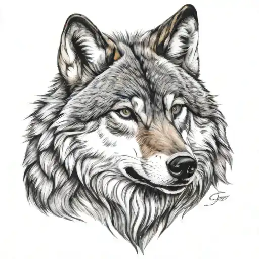 alpha wolf tattoo design idea
