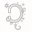 number 8 with stars  tattoo design idea
