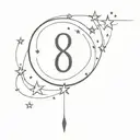 number 8 with stars  tattoo design idea