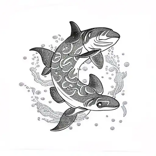 Arm tattoo,  Aquatic Orca gang Beautiful Ocean  tattoo design idea