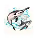 Arm tattoo,  Aquatic Orca gang Beautiful Ocean  tattoo design idea