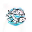 Arm tattoo,  Aquatic Orca gang Beautiful Ocean  tattoo design idea