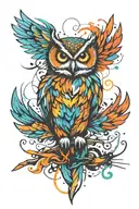Owl spread wings tattoo design idea