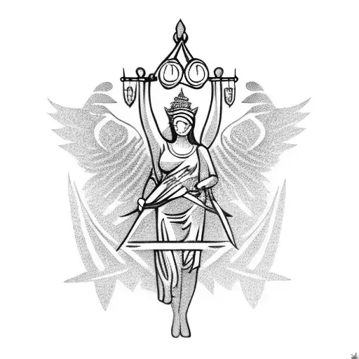 lady justice tattoo design idea