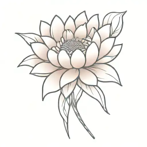 pink gerbera sun tattoo design idea