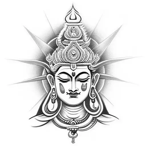 Combining the image of Lord Mahadev with elements of devotion and spirituality tattoo design idea