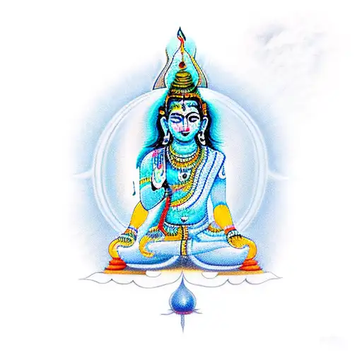 Combining the image of Lord Mahadev with elements of devotion and spirituality tattoo design idea