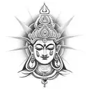 Combining the image of Lord Mahadev with elements of devotion and spirituality tattoo design idea