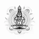Combining the image of Lord Mahadev with elements of devotion and spirituality tattoo design idea