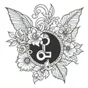 floral button key Coraline  tattoo design idea