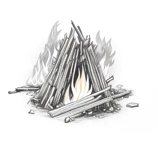 bonfire tattoo design idea