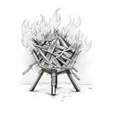 bonfire tattoo design idea