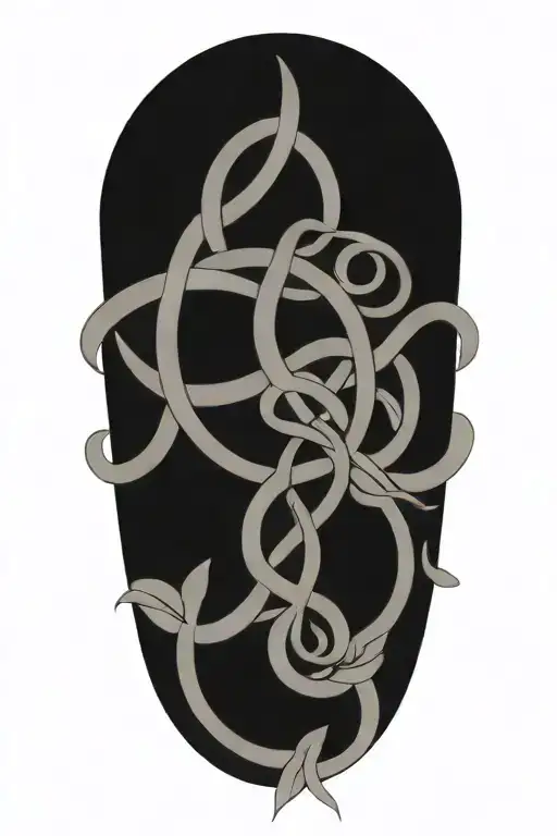 Celtic knot design intertwined with vines  sun and flowers intertwined tattoo design idea