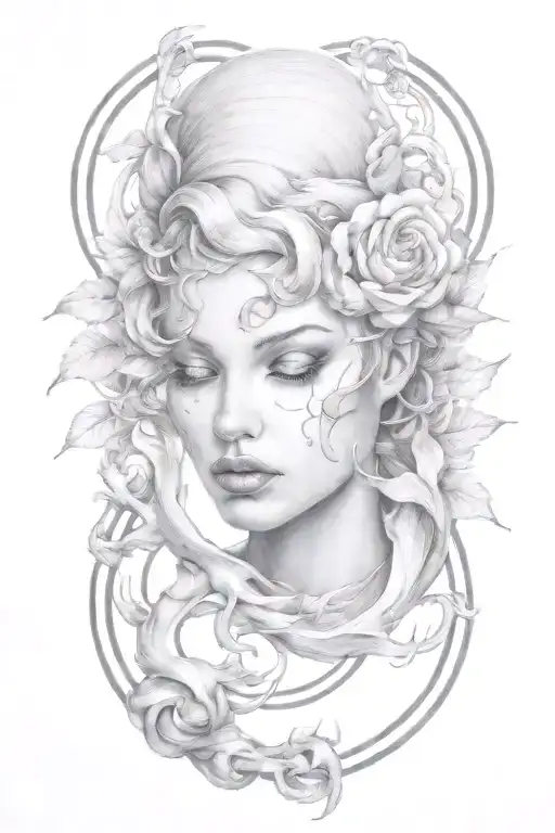 female figure tattoo design idea