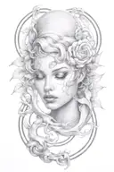 female figure tattoo design idea