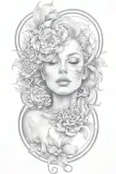 female figure tattoo design idea