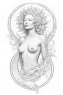 sun rising tattoo design idea