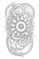 sun tattoo design idea