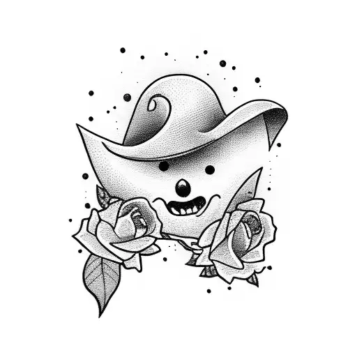 cute ghost tattoo design idea