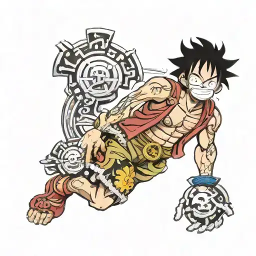 gear 5 luffy tattoo design idea