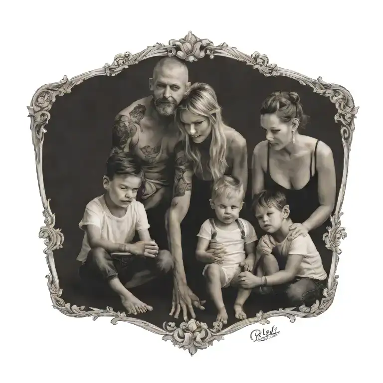 symbolising family kids tattoo design idea