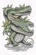 swamp crocodile tattoo design idea