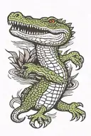 swamp crocodile tattoo design idea