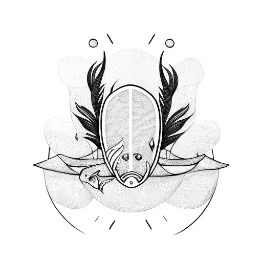 Fish surfboard tattoo design idea