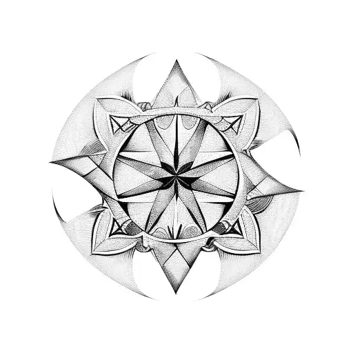 wind rose tattoo design idea