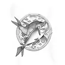 Fish surfboard tattoo design idea