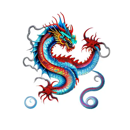 cosmic dragon tattoo design idea