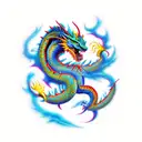 cosmic dragon tattoo design idea