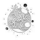 Moon forest monster  tattoo design idea