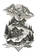 ski resort tattoo design idea