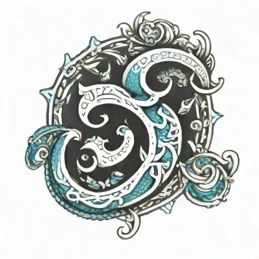 combination of OM and S incorporated somehow incorporates the letter tattoo design idea
