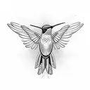 Hummingbird tattoo design idea
