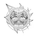 Sun and Moon tattoo design idea