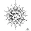 Sun and Moon tattoo design idea