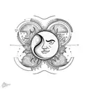 Sun and Moon tattoo design idea