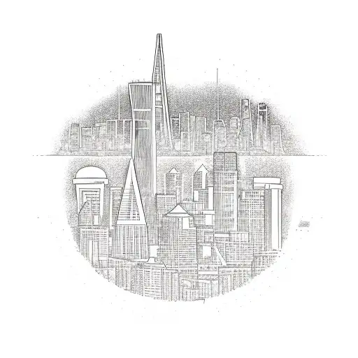 bay area skyline tattoo design idea