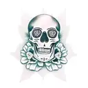 skeleton mariachi  tattoo design idea