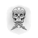 skeleton mariachi  tattoo design idea