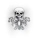 skeleton mariachi  tattoo design idea