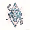 incorporate the scales from libra with a blend of brickwork and ice hockey but also have some guitar and family influenc tattoo design idea