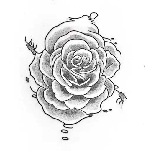 snake roses tattoo design idea