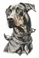 Barking Doberman tattoo design idea