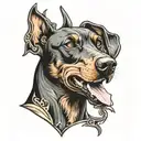Barking Doberman tattoo design idea