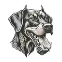 Barking Doberman tattoo design idea