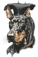 Evil Devil Doberman tattoo design idea